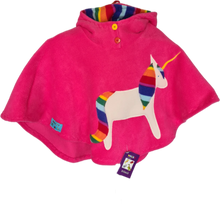 Load image into Gallery viewer, Kids Fleece Poncho - Pink Horse
